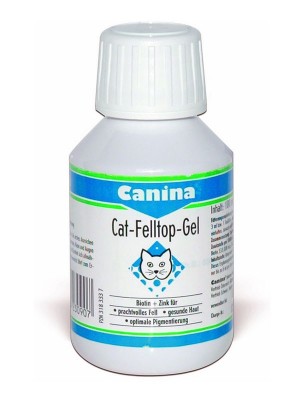 Canina Cat-Felltop-Gel 100ml - biotīna un cinka saturoša piedeva